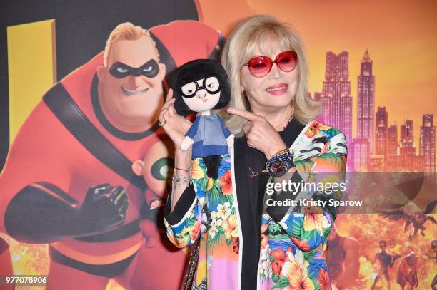 Amanda Lear attends the "Les Indestructibles 2" Paris Special Screening at Le Grand Rex on June 17, 2018 in Paris, France.