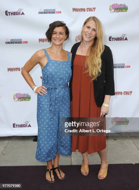 Brienne LaFlair and Lisa J. Dooley arrive for the 2018 Etheria Film Night held at the Egyptian Theatre on June 16, 2018 in Hollywood, California.