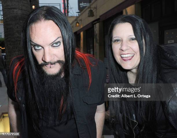 Spooky Dan Walker and Tammy Sutton Walker arrive for the 2018 Etheria Film Night held at the Egyptian Theatre on June 16, 2018 in Hollywood,...