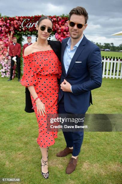 Louise Roe and Mackenzie Hunkin attend the Cartier Queen's Cup Polo Final at Guards Polo Club on June 17, 2018 in Egham, England.