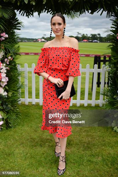 Louise Roe attends the Cartier Queen's Cup Polo Final at Guards Polo Club on June 17, 2018 in Egham, England.