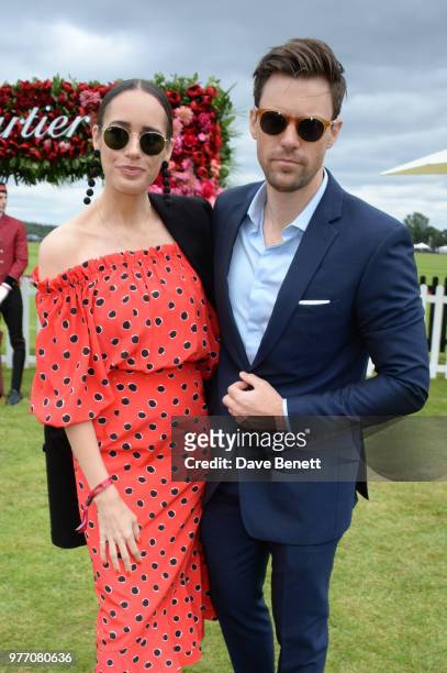 Louise Roe and Mackenzie Hunkin attend the Cartier Queen's Cup Polo Final at Guards Polo Club on June 17, 2018 in Egham, England.