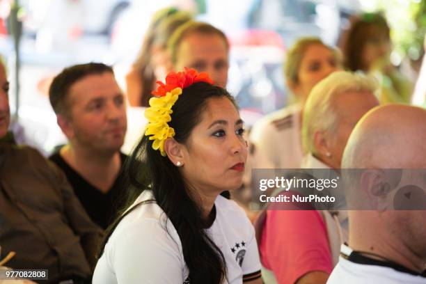 Some impressions of the fans watching the Germany vs Mexico match of the FIFA world cup 2018 in Russia, which Mexico won 1-0 against Germany. The...