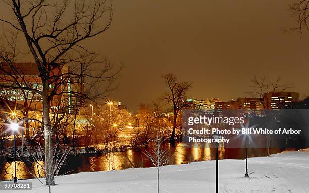 a winter evening - ann arbor mi stock pictures, royalty-free photos & images