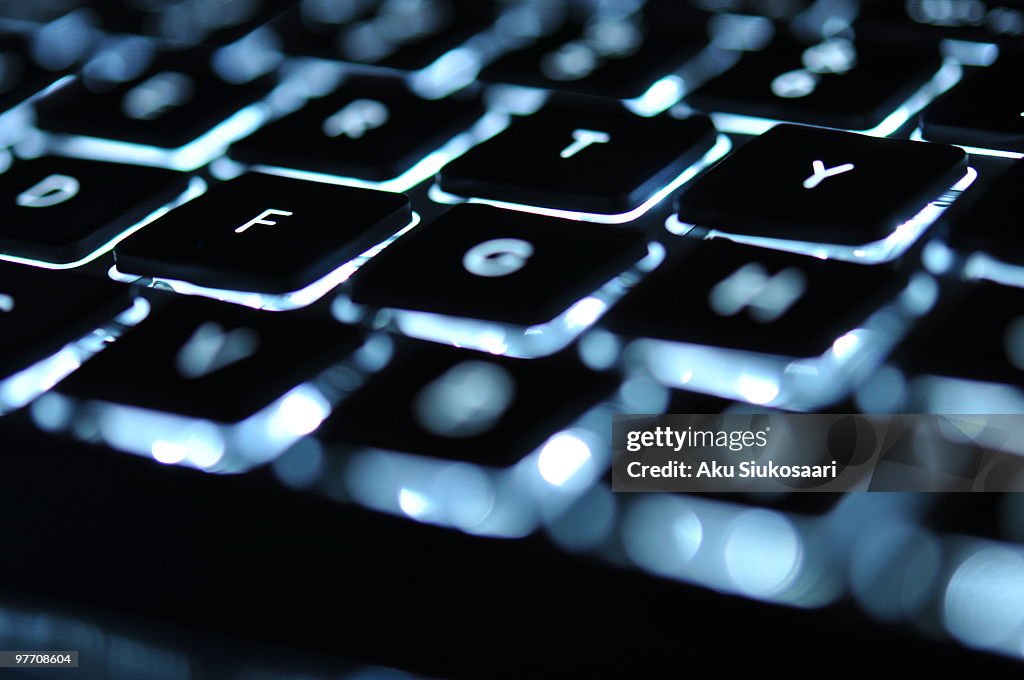 Backlit keyboard oflaptop
