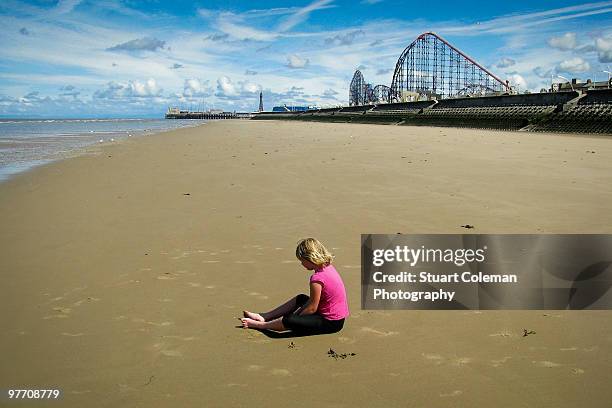 alone - blackpool sands stock pictures, royalty-free photos & images