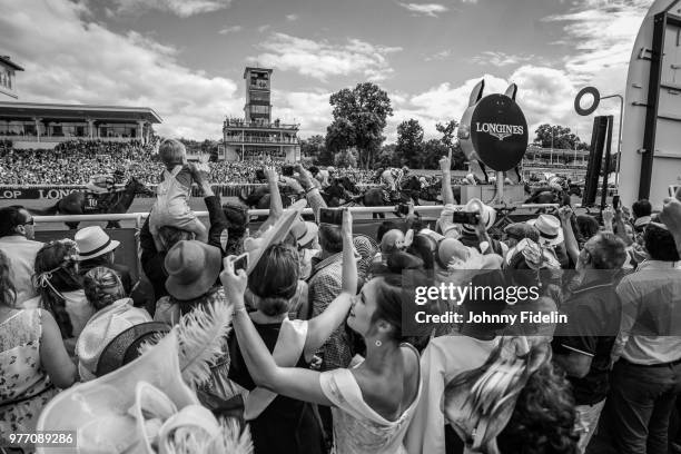 Illustration Grand Prix de Diane 2018 Race during the Grand Prix de Diane 2018 at Hippodrome de Chantilly on June 17, 2018 in Chantilly, France.