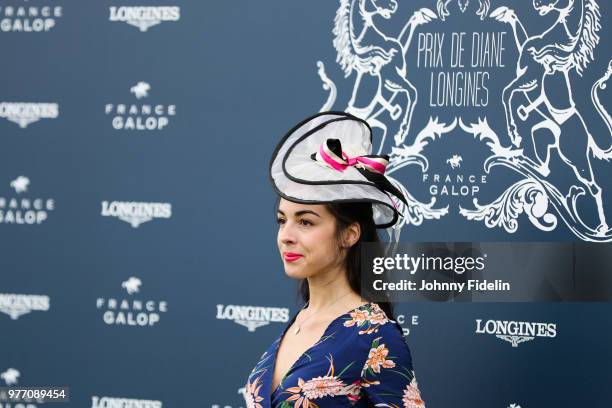 Illustration racegoer during the Grand Prix de Diane 2018 at Hippodrome de Chantilly on June 17, 2018 in Chantilly, France.