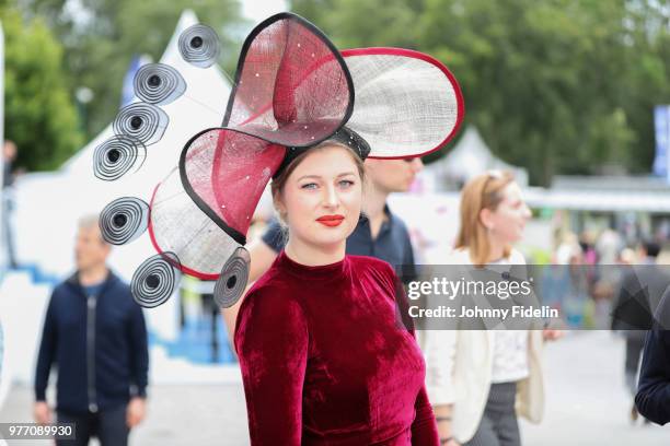 Illustration Racegoer during the Grand Prix de Diane 2018 at Hippodrome de Chantilly on June 17, 2018 in Chantilly, France.