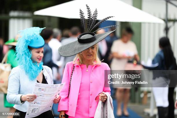 Illustration Racegoer during the Grand Prix de Diane 2018 at Hippodrome de Chantilly on June 17, 2018 in Chantilly, France.