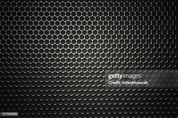 speaker grille - hexagon grid stock pictures, royalty-free photos & images