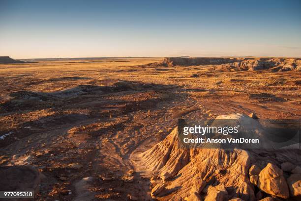 petrified forest sunset - toren stock pictures, royalty-free photos & images