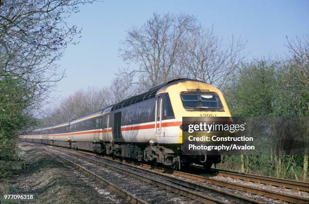 One of only eight Class 43 HST power cars fitted with buffers to make them compatible with Class 91 power cars on the East Coast Main Line circa 1993...