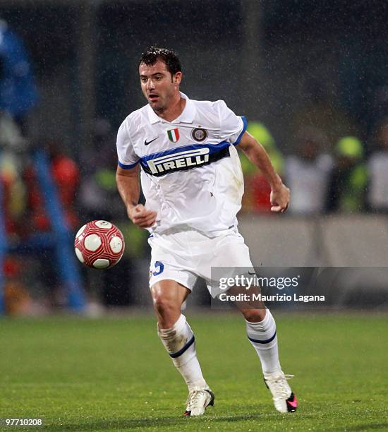 Dejan Stankovic of FC Internazionale Milano is shown in action during the Serie A match between Catania Calcio and FC Internazionale Milano at Stadio...