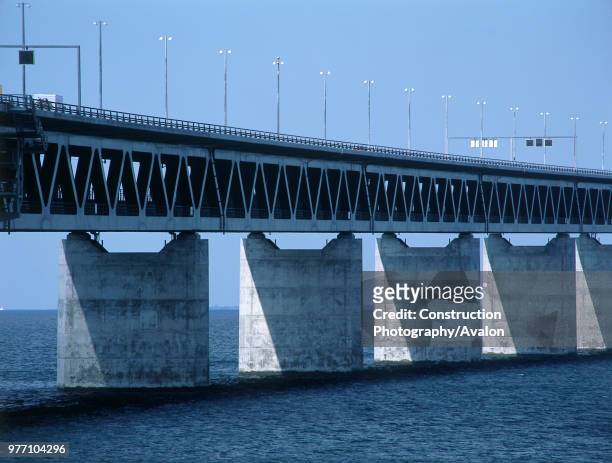 Detail of the Oresund Bridge, Linking Malmo, Sweden and Copenhagen, Denmark,.
