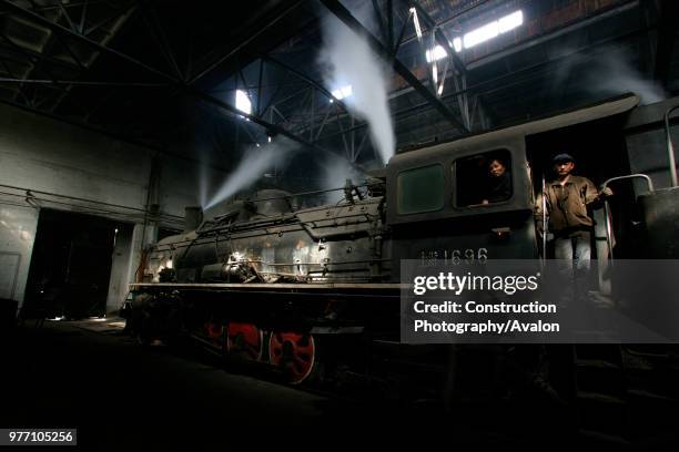 Chinese SY Class industrial Mikado 2-8-2 at Baotou Steelworks, Inner Mongolia. March 2005.