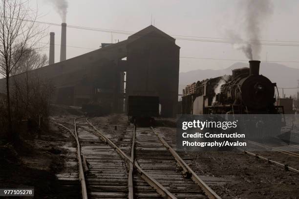 Chinese SY Class industrial Mikado 2-8-2 shunts the washery at Zhaojiatun on the Nanpio coalfield, Manchuria March 2005.