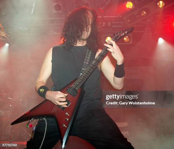 Mike Spreitzer of Devil Driver performs on stage during day 2 of Hammerfest at Pontins on March 12, 2010 in Prestatyn, Wales.