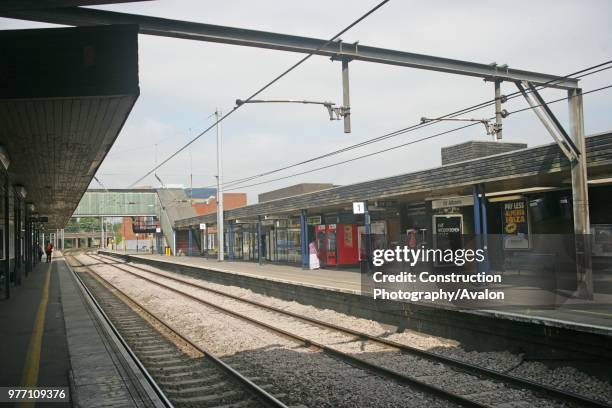 General view of the platforms and canopies at St Albans City station, Hertfordshire 3rd May 2007.