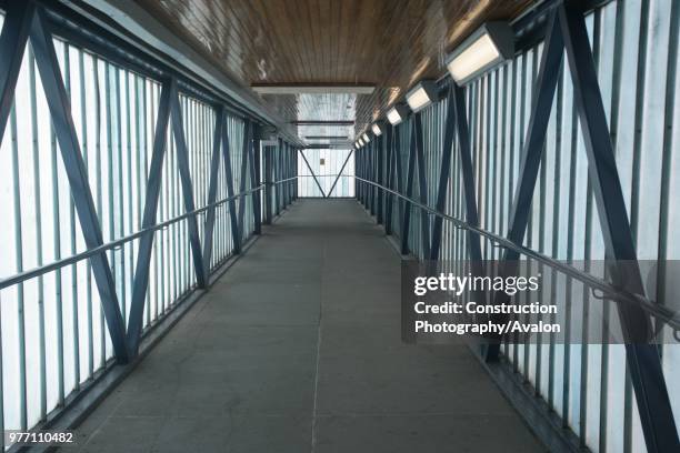 Pedestrian footbridge at St Albans City station, Hertfordshire 3rd May 2007.