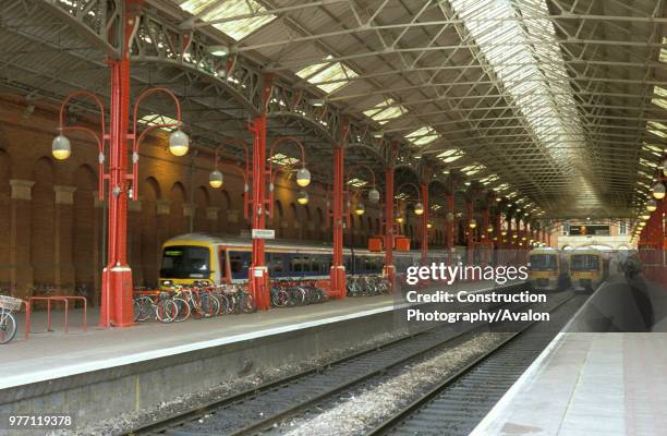 General view of the train shed at London's Marylebone station. May 2001. , United Kingdom.