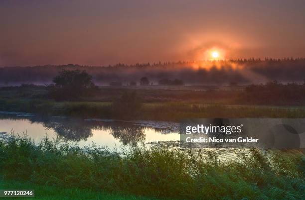 sunrise near the ijssel - ijssel stock pictures, royalty-free photos & images