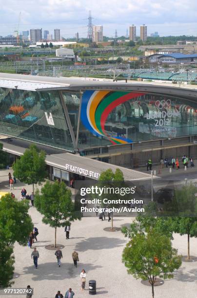 London's refurbished and upgraded Stratford station helps advertises London's Back the Bid campaign to hold the Olympic games in 2012. Photograph...