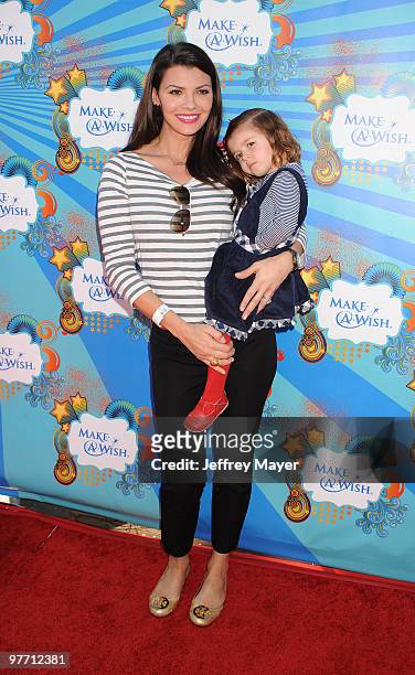 Actress Ali Landry and daughter Estela Monteverde attend the Make-A-Wish Foundation's Day of Fun hosted by Kevin & Steffiana James held at Santa...