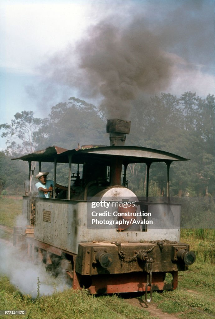 The worlds last steam tram at the Sugar Factory F.C Azucarera in Paraguay. Built by Bouig of Berlin in 1910. The engine Tebicuary originally worked for the Municipality of Buenos Aires before being pensioned off to the sugar fields of neighbouring Paragu