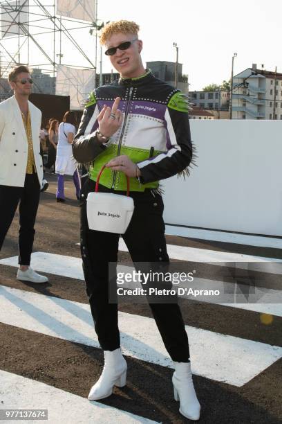 Shaun Ross attends the Palm Angels show during Milan Men's Fashion Week Spring/Summer 2019 on June 17, 2018 in Milan, Italy.