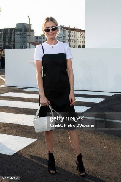 Caroline Daur attends the Palm Angels show during Milan Men's Fashion Week Spring/Summer 2019 on June 17, 2018 in Milan, Italy.