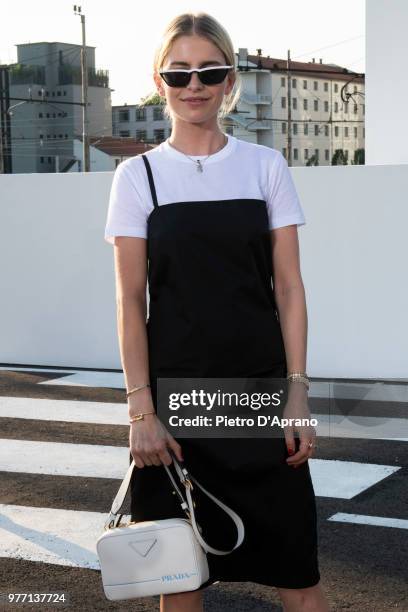 Caroline Daur attends the Palm Angels show during Milan Men's Fashion Week Spring/Summer 2019 on June 17, 2018 in Milan, Italy.