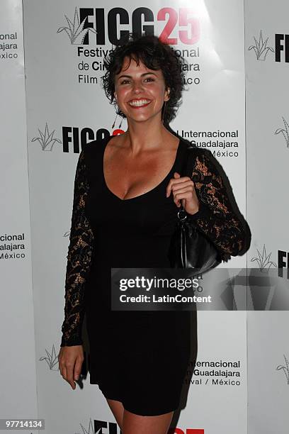 The actress Alejandra Ambrosi poses for a photograph at the presentation of the documentary 'Seguir Siendo. Cafe Tacuba' during the Guadalajara...