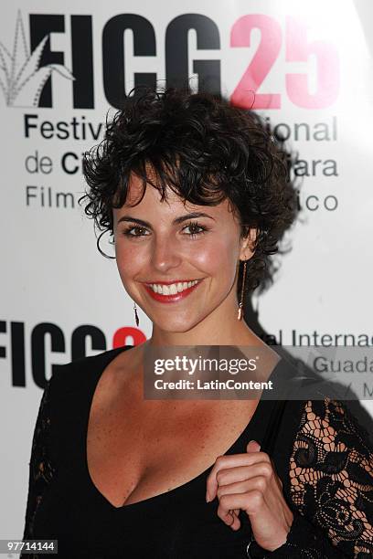 The actress Alejandra Ambrosi poses for a photograph at the presentation of the documentary 'Seguir Siendo. Cafe Tacuba' during the Guadalajara...