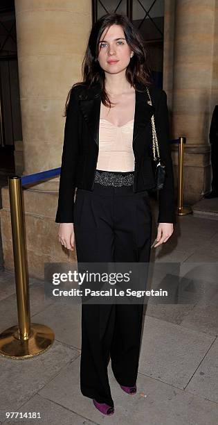 French actress Cecile Cassel arrives at Ministere de la Culture on March 15, 2010 in Paris, France.