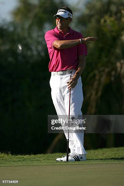 Robert Allenby of Australia during the final round of the 2010 WGC-CA Championship at the TPC Blue Monster at Doral on March 14, 2010 in Doral,...