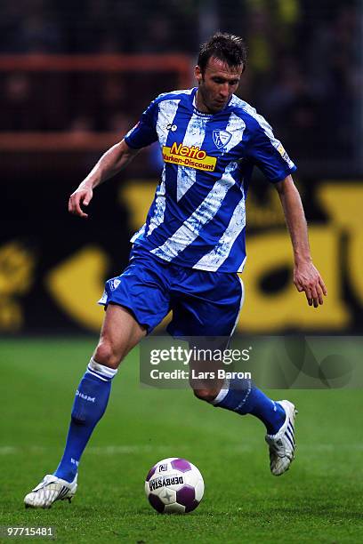 Christoph Dabrowski of Bochum runs with the ball during the Bundesliga match between VfL Bochum and Borussia Dortmund at Rewirpower Stadium on March...