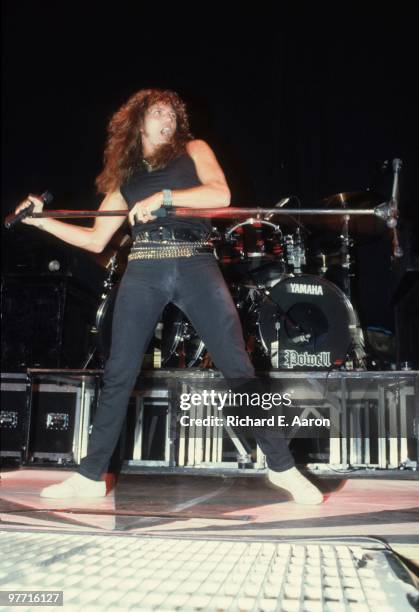 David Coverdale from Whitesnake performs live on stage in Los Angeles in 1984