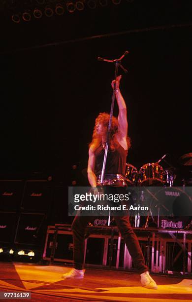 David Coverdale from Whitesnake performs live on stage in Los Angeles in 1984