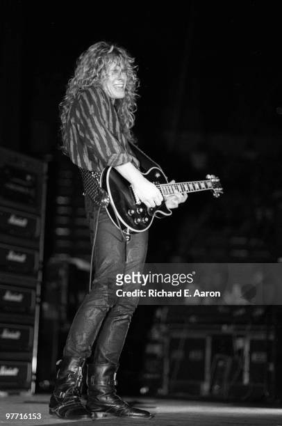 Guitarist John Sykes from Whitesnake performs live on stage in Los Angeles in 1984