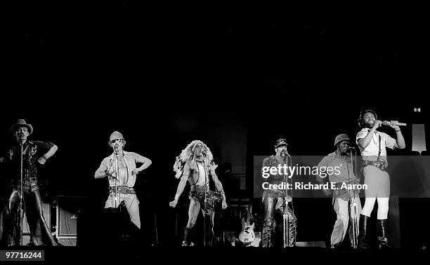 The Village People perform live on stage in new York in 1979 L-R Randy Jones, David Hodo, Felipe Rose, Glenn Hughes, Alex Briley, Victor Willis,