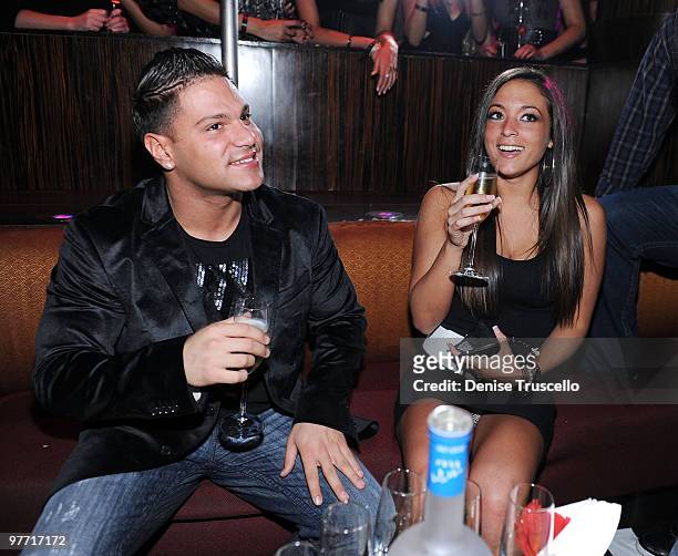 Ronnie Magro and Sammi Giancola host at Jet Nightclub at The Mirage on March 6, 2010 in Las Vegas, Nevada.