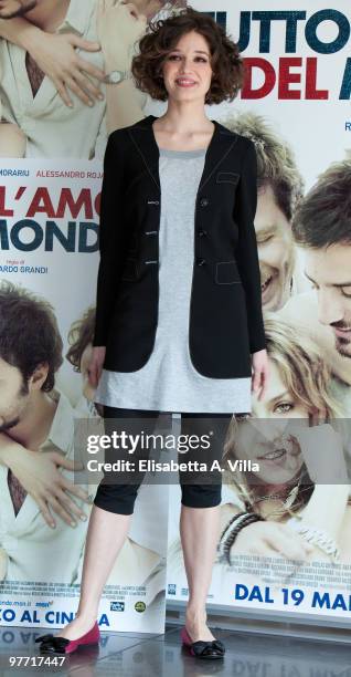 Actress Ana Caterina Morariu attends "Tutto L'Amore Del Mondo" photocall at Adriano Cinema on March 15, 2010 in Rome, Italy.