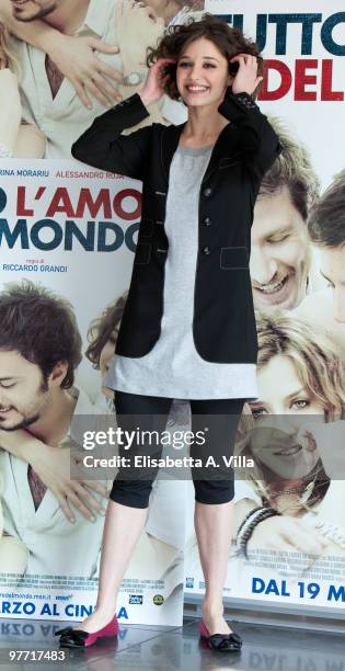 Actress Ana Caterina Morariu attends "Tutto L'Amore Del Mondo" photocall at Adriano Cinema on March 15, 2010 in Rome, Italy.