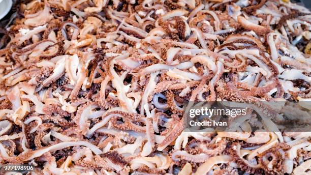 strange weird chinese, foods, fried lamb or cow stomach - tripe stock pictures, royalty-free photos & images