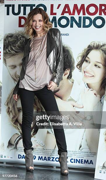 Actress Myriam Catania attends "Tutto L'Amore Del Mondo" photocall at Adriano Cinema on March 15, 2010 in Rome, Italy.