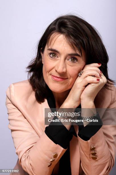 Journalist Berangere Bonte poses during a portrait session in Paris, France on .