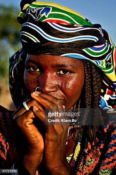 Portrait of a woman the desert village Nguel Hanagambjo. According to the United Nations, a poor rainy season has created food shortages affecting...