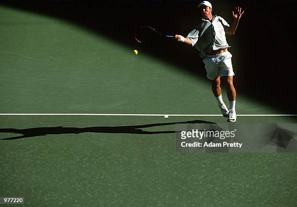 Magnus Norman of Sweden in action during his quarter-final match vs George Bastl of Switzerland at the Adidas International Tennis Tournament, Sydney...