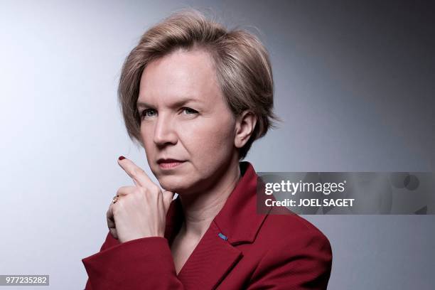 In this file photo taken on March 17 Bordeaux Deputy Mayor and vice president of French opposition Les Republicains party Virginie Calmels poses...